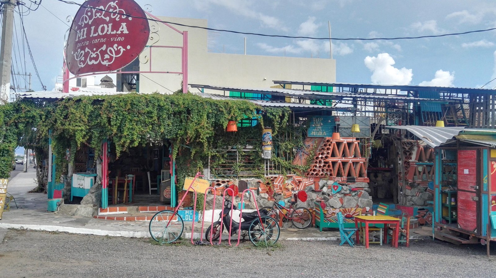 colourful decorated corner cafe